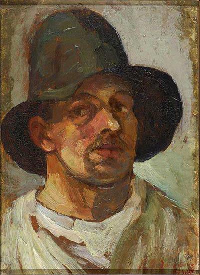 Theo van Doesburg Selfportrait with hat.